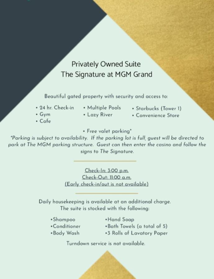 Private Studio - No Resort Fee - The Signature At Mgm Grand Tower B Лас-Вегас Экстерьер фото